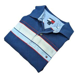 TOMMY HILFIGER Vintage Striped Short Sleeve Polo Shirt L
